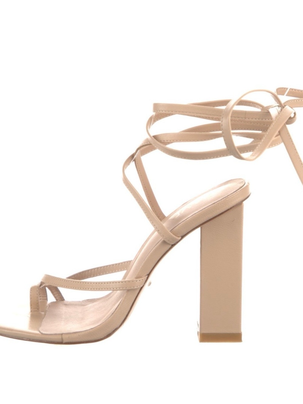 RAYE Nude Twisted-Strap Toe Loop Mules - Picture 2 of 4